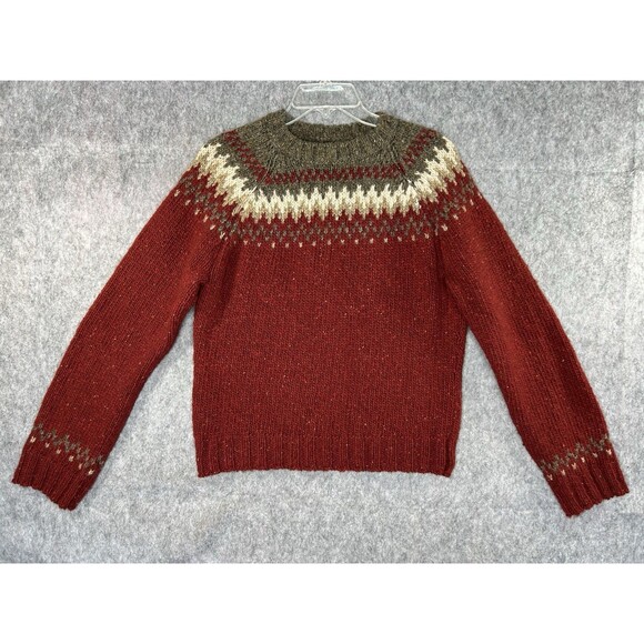 Abercrombie & Fitch Wool Blend Chunky Knit Sweater Women's Size L Red - Picture 1 of 6